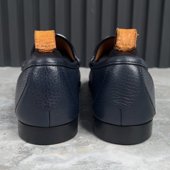 Gucci 1955 Horsebit Loafers Heels Blue Grain Leather 9 G or 9.5 US or 43 EUR main image 5